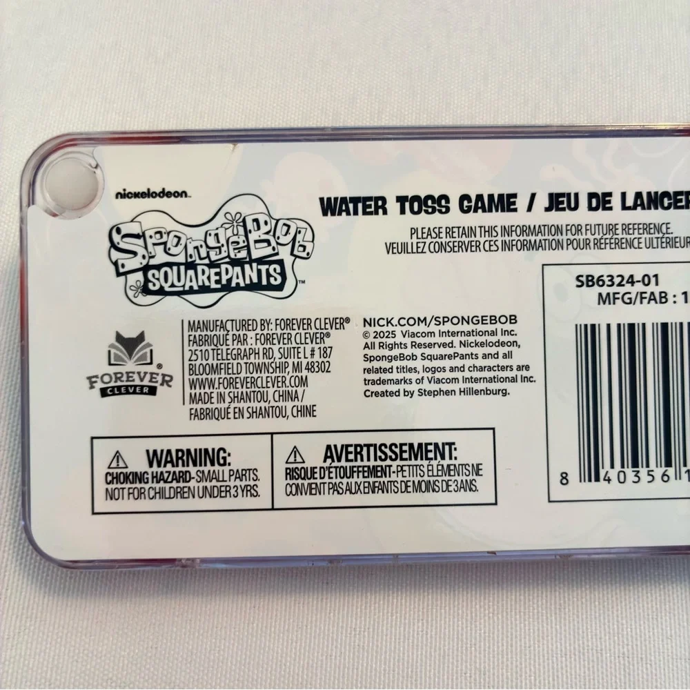 Nickelodeon SpongeBob SquarePants Handheld Water Toss Game Set of 2
